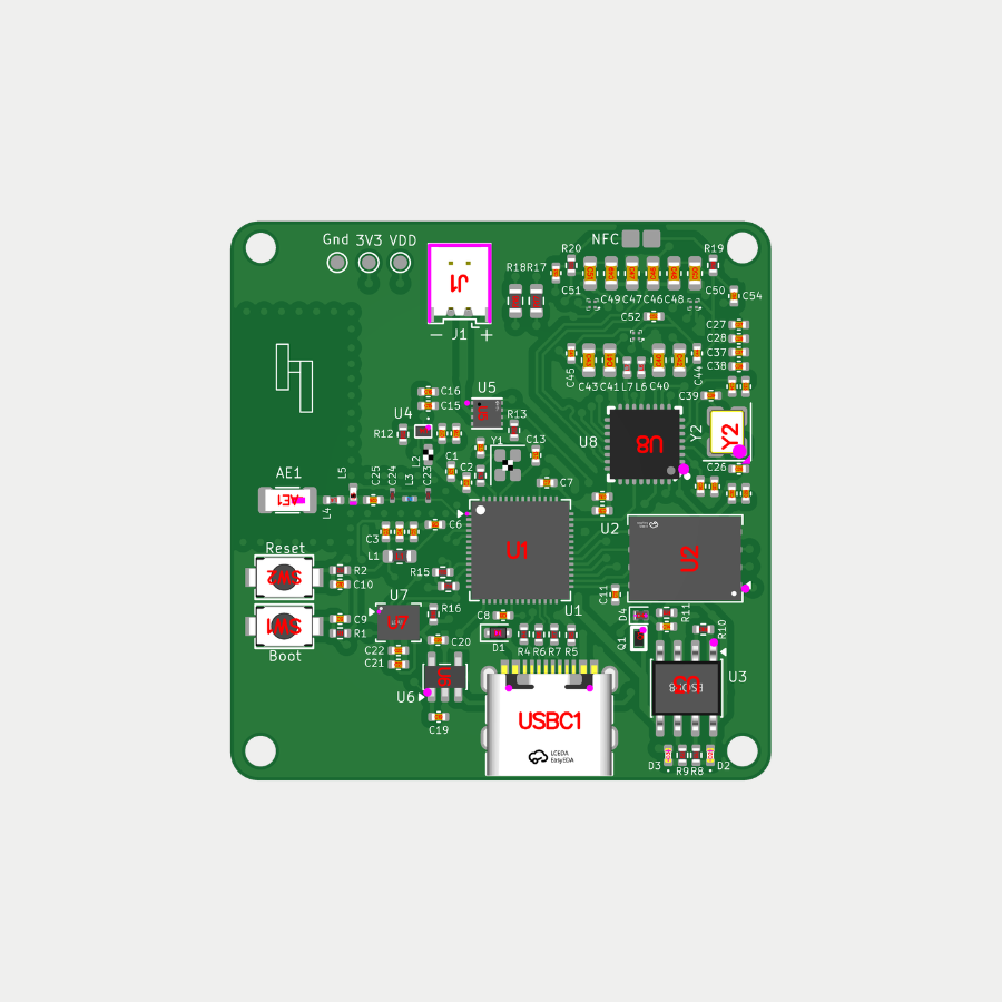 ESP32-S3R8 ST25R3916B Baseboard circuit board